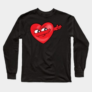 Valentine's Day Dabbing Dab Heart Long Sleeve T-Shirt